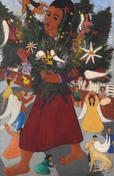 Djanira da Motta e Silva, Vendedora de flores, 1947. Óleo sobre tela, 100,5 x 65 cm<br />Foto Eduardo Ortega  [Acervo Masp]