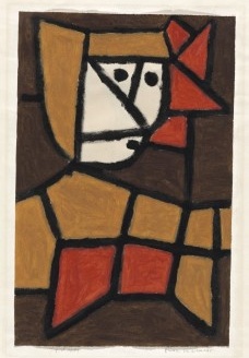 Paul Klee, Mulher com roupa típica, 1940, 254. Cola colorida sobre papel sobre cartão, 48 x 31,3 cm<br />Imagem divulgação  [Zentrum Paul Klee, Berna]