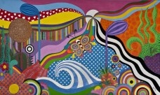 Marta Oliveira, "Bom Dia". Acrilico sobre tela. 2009. 172 cm X 272 cm. [divulgação]