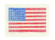 Bandeira Prova do Artista, 1967, Litografia<br />Jasper Johns  [divulgação]