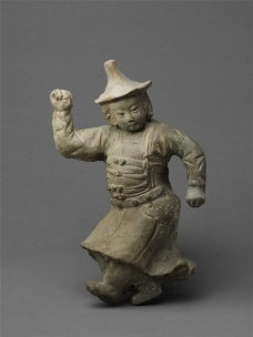 Mongol Dancer, 13th century. Jin (1115–1234) or Yuan dynasty (1271–1368). China. Pottery; H. 15 3/4 in. (40 cm). Lent by Henan Museum