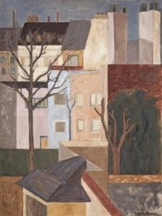 Rodolfo Nanni retratado por Gregori Warchavchik, 1948 / Casario parisiense, em tela de Rodolfo Nanni, 1949.