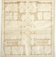 Andrea Palladio. Study of a plan for a palace with two courtyards. c. 1570. London, RIBA British Architectural Library. XVI/10r 