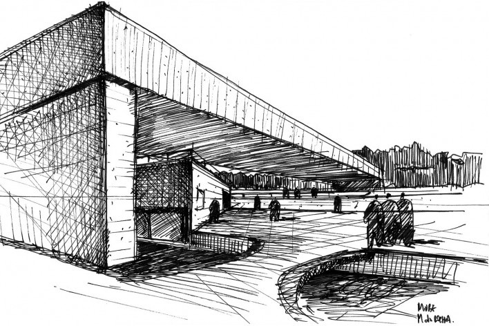 Brazilian Museum of Sculpture - MuBE. Architect Paulo Mendes da Rocha