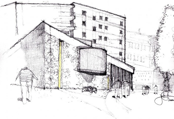 House of Brazil, Paris, France. Architects Lucio Costa and Le Corbusier