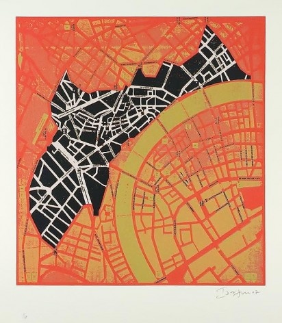 Whale in Basel, silkscreen 76x56cm