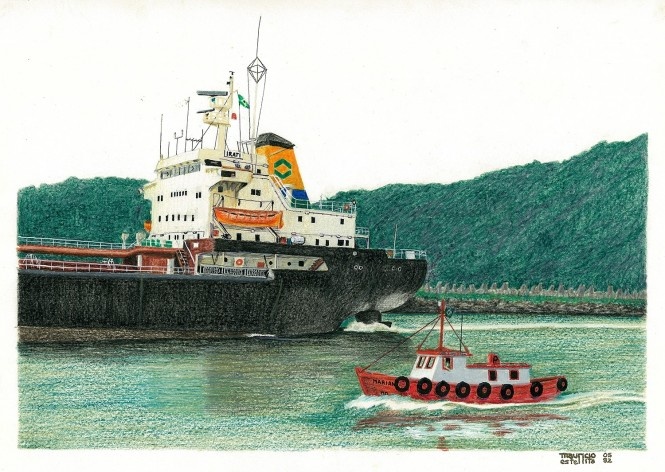 Petroleiro e barco Mariana, maio 1992