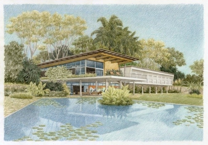 Residência Olivo Gomes, São José dos Campos, arquiteto Rino Levi