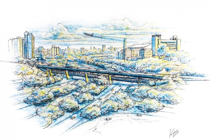 Viaduto próximo à Estação Conceição