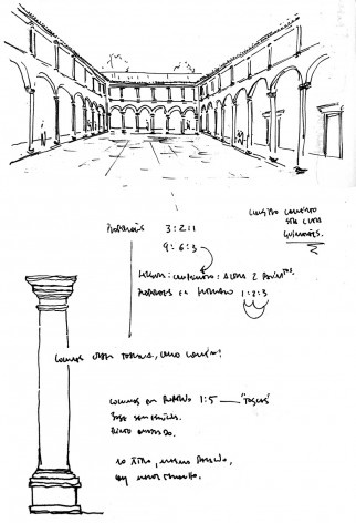 Estudo de proporções do Claustro de Santa Clara, Guimarães