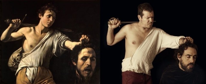 David com o chefe de Golias” por Caravaggio, Galleria Borghese