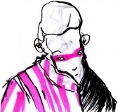 Man with pink strips