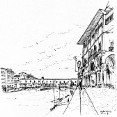 Galleria degli Uffizzi e Ponte Vecchio, Florença, Itália