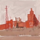 Post-industrial landscape along the Mississippi River