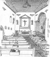 Interior da igreja da Missão de San Luis Obispo, Califórnia