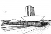 Congress of Brasil, Brasilia, architect Oscar Niemeyer