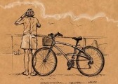 Homem e bicicleta, Marina da Glória, Rio de Janeiro