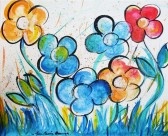 Seis flores coloridas