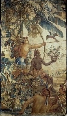 Manufatura dos Gabelins, detalhe de O índio caçador, da série Pequenos índios, 1723-1730