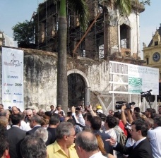 Lançamento da pedra fundamental do Museu Pelé em Santos<br />Foto Victor Hugo Mori 
