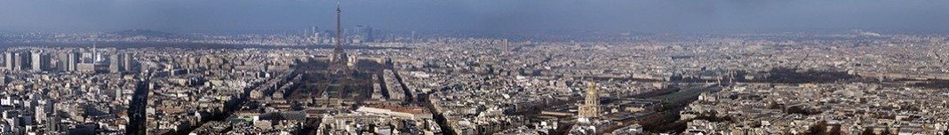 Vista panorâmica de Paris, França, com Torre Eiffel à esquerda. Foto Victor Hugo Mori