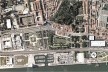 Museu dos Coches, foto aérea com localização, Lisboa, 2008-2015. Arquitetos Paulo Mendes da Rocha e escritórios MMBB Arquitetos e Bak Gordon Arquitectos<br />Foto divulgação 