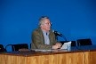 Paulo Bruna, como moderador da conferência de Fernando Diez, no Auditório Maria Montessori<br />Foto Michelle Schneider 