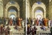 Escola de Atenas, Rafael, Capela Sistina. Antes e depois da restauração