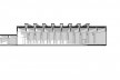 Saint Catherine's College, corte longitudinal del comedor, con sombras, Oxford, Inglaterra, 1959-1964, arquitecto Arne Jacobsen<br />Modelo tridimensional de Edson Mahfuz e Ana Karina Christ 