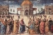 Entrega das chaves a São Pedro, Pietro Perugino, 1481-1482, afresco da Capela Sistina, Vaticano