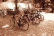 Bicicletas estacionadas em praça próxima ao Museu Judaico. Berlim, Alemanha, julho 2010<br />Foto Francisco Alves 