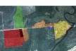 Zonas de ocupação urbana consolidada (amarelo e laranja); área de amortecimento e regeneração de mata nativa (verde); gleba pleiteada para a expansão urbana (vermelho); área de intervenção na orla do rio Itaúnas (lilás) [Edição sobre imagem do Google Earth]