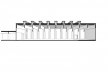 Saint Catherine’s College, corte longitudinal do refeitório, Oxford, Inglaterra, 1959-1964, arquiteto Arne Jacobsen<br />Modelo tridimensional de Edson Mahfuz e Ana Karina Christ 
