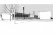 Saint Catherine’s College, vista do extremo sul do conjunto, Oxford, Inglaterra, 1959-1964, arquiteto Arne Jacobsen<br />Modelo tridimensional de Edson Mahfuz e Ana Karina Christ 
