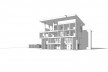 Casa Shodhan, vista exterior del edificio, Ahmedabad, Gujarat, India, 1951-56. Arquitecto Le Corbusier<br />Modelo tridimensional Gabriel Johansson Azeredo / Imagem Edson Mahfuz 