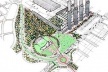 Vista geral da proposta de revitalização da Praça dos Trabalhadores. "[o] essencial na arquitetura não é o grafismo que marca, mas a ambiência que anima o espaço, que lhe dá alma (...)" Edgar Albuquerque Graeff