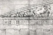 05. Estudo do frontão do Parthenon, desenho. Jacques Carrey, século XVIII