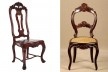 À esquerda, cadeira de couro D. José I, século XVII; à direita, cadeira Beranger, com madeira jacarandá-da-bahia, Recife, século 19<br />Fotos divulgação  [Acervo MCB]
