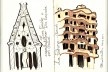 Igreja da Sagrada Família e Casa Milà, Barcelona, Espanha<br />Desenho de Petterson Dantas 