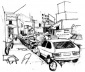 Problemas urbanos: trânsito e acessibilidade<br />Ilustração Ítalo Stephan 