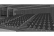 Saint Catherine’s College, vista interior do auditório, Oxford, Inglaterra, 1959-1964, arquiteto Arne Jacobsen<br />Modelo tridimensional de Edson Mahfuz e Ana Karina Christ 