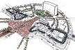 Vista geral da proposta de revitalização da Praça Cívica. Recuperando seu papel estruturador do tecido urbano original