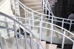 Departamento de Ciência e Tecnologia Aeroespacial – DCTA, detalhe da escada com o novo parapeito, São José dos Campos, 1947. Arquiteto Oscar Niemeyer <br />Foto Rolando Piccolo Figueiredo 