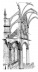 Catedral de Notre Dame, Paris. Desenho de Viollet Le Duc do sistema construtivo gótico