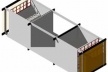 Modelo 3D do sistema construtivo do edifício para alta/media densidade<br />Imagem dos autores do projeto 