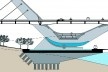 Corte longitudinal - detalhe do apoio Estação Hidroviária<br />Imagem dos autores do projeto 