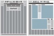 Espelho comparativo do jornal antes e depois da reforma: assimetria no novo projeto (à direita, com destaque para o “L” dos classificados).