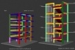 Esquemas estruturais do edifício e da circulação vertical<br />Imagem dos autores do projeto 