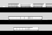 Aulário 3 (unidad de Alicante), secciones transversales y longitudinal, San Vicente del Raspeig, Alicante, España, 2000. Arquitecto Javier Garcia-Solera<br />Redesenho Edson Mahfuz 
