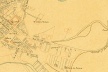 Detalhe do mapa da cidade de São Paulo, de 1844-1847, de Carlos Abraão Bresser, mostrando a região da Glória. Neste mapa percebe-se que a gleba pertencente à Santa Casa da Misericórdia, a oeste da Rua da Glória, ainda não estava urbanizada